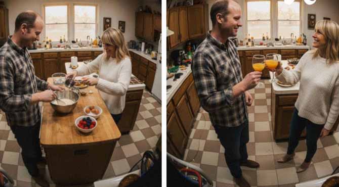 My Husband Took the Day Off to Cook Thanksgiving Dinner โ but What I Saw on Our Kitchen Camera Ruined Everything