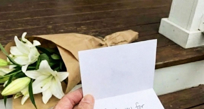 Every Sunday, a Woman Left Flowers on My Porch with a Note That Said, โThank You for Raising My Sonโ โ but I Only Have One Son, So I Confronted Her
