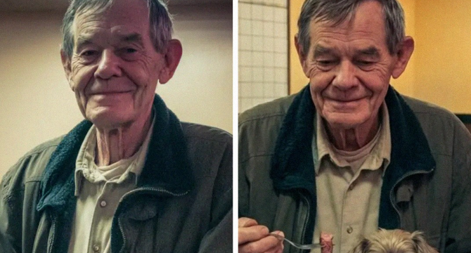 I Gave a Free Dinner to a Broke Old Man – the Next Morning, Something on My Door Made My Heart Stop