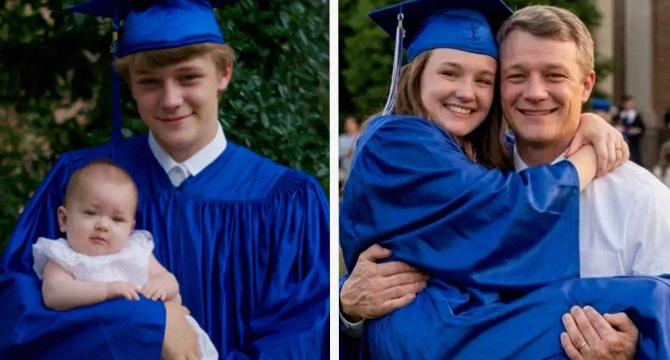 My Dad Raised Me Alone After My Birth Mother Left Me in His Bike Basket at 3 Months Old – 18 Years Later She Showed up at My Graduation