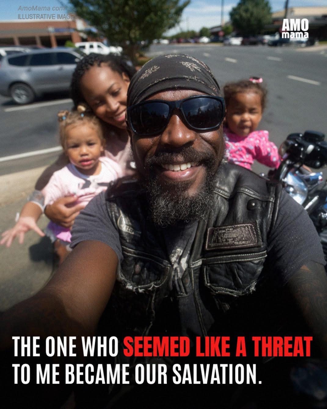 Alone on an Empty Road with My Crying Kids, I Feared the Worst – Then an Intimidating Biker Walked Toward Us