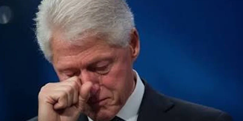 Bill Clinton with tears in their eyes make the sad announcement…